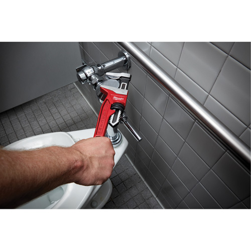 Cl&eacute; &agrave; tuyau &agrave; m&acirc;choires lisses, Cap des m&acirc;choires 2-5/8", Longueur 12", Fini Rev&ecirc;tement en poudre, Prise Ergonomique Stor-it Systems