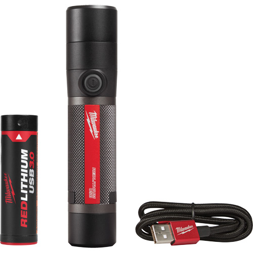 Lampe de poche compacte compatible USB, DEL, 800 lumens, Piles Rechargeable Stor-it Systems