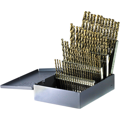 Jeu de forets courts &agrave; usage intensif DRILLCO, 60 morceaux, Cobalt Stor-it Systems