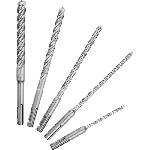 MX4 4-Cutter Rotary Hammer Drill Bit Kit, 5 Pieces, Carbide Stor-it Systems