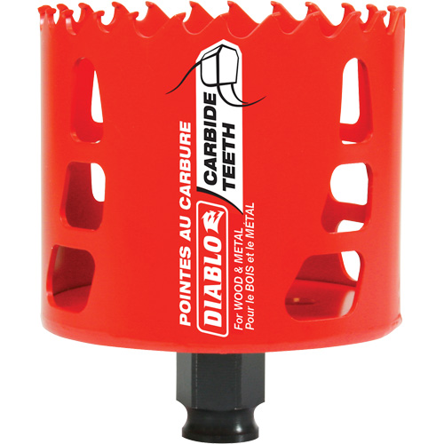 Wood & Metal Hole Saw, 3", 2-3/8" Depth of Cut, Carbide Stor-it Systems