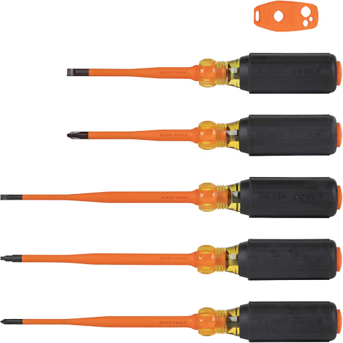 Slim-Tip Insulated Screwdriver Set, 1000 V, 6 Pcs Stor-it Systems