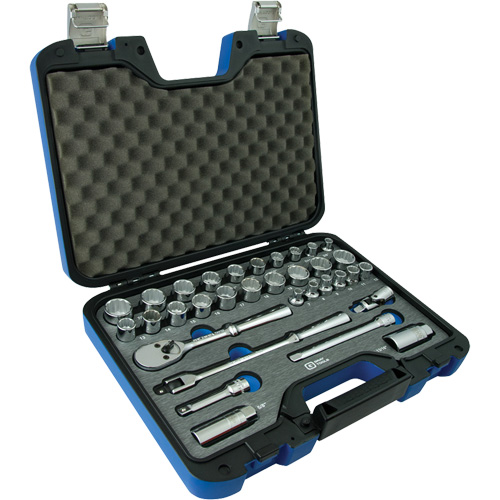 Jeu d'Accessoires pour douilles SAE & m&eacute;triques &agrave; 12 pans, 33 Mcx, Prise de 3/8" Stor-it Systems