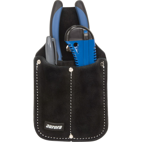 Utility Pouch, Knife Holder, Leather, 3 Pockets Stor-it Systems