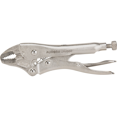 Locking Pliers with Wire Cutter, 5" Length, Curved Jaw Stor-it Systems