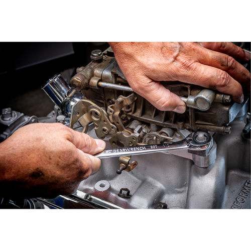 90-Tooth Reversible Ratcheting Wrench, 12 Point, 1/2", Chrome/Polished Finish Stor-it Systems