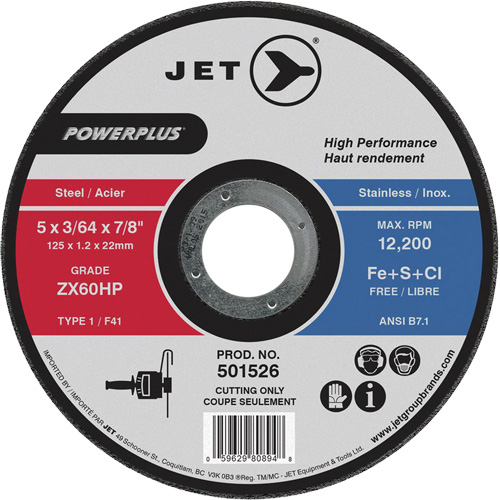 ZX46HP PowerPlus Cut-Off Wheel, 7" x 1/16", 7/8" Arbor, Type 1, 8500 RPM Stor-it Systems