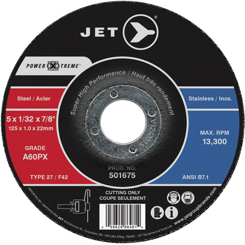 A60PX Power-Xtreme Cut-Off Wheel, 6" x 3/64", 7/8" Arbor, Type 27, 10200 RPM Stor-it Systems