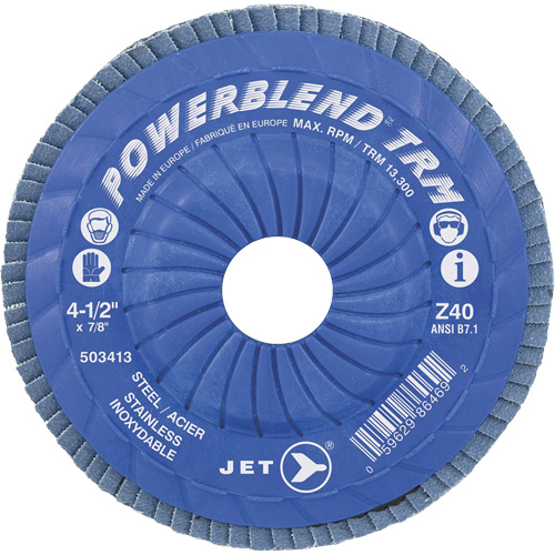 Disque &agrave; feuillets PowerBlend ajustable, 5" x 7/8", Type 29, Grain Z40, Alumine de zirconium Stor-it Systems