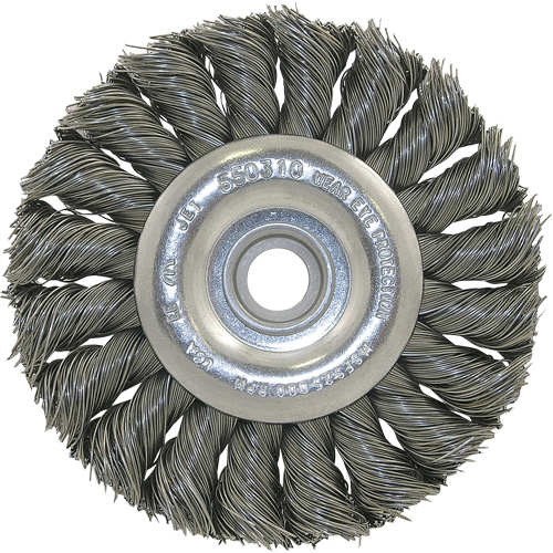 3K114 Brosse &agrave; fil nou&eacute;, non filet&eacute;, Dia. 3-1/4", Fils 0,014", Arbre 3/8"-1/2 Stor-it Systems