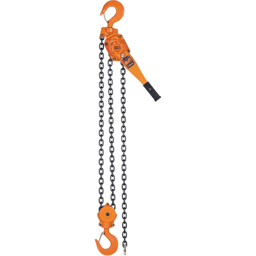 KLP Series Lever Chain Hoists, 5' Lift, 12000 lbs. (6 tons) Capacity, Steel Chain Stor-it Systems