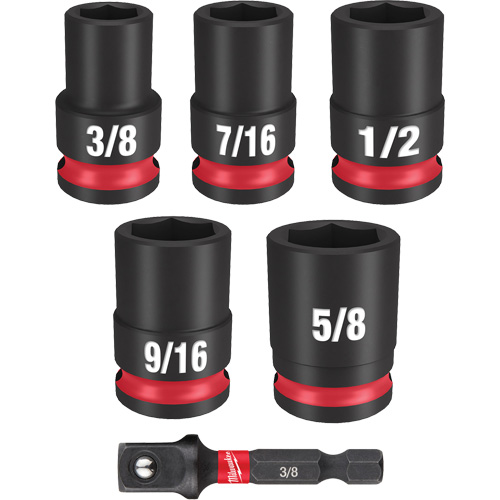 Shockwave Impact Duty SAE Socket Set, 6 Pcs, Impact, 3/8" Drive Size Stor-it Systems