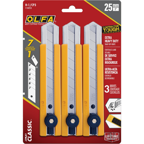H-1 Classic Extra Heavy-Duty Utility Knife with Rubber Grip Inset, 25 mm Stor-it Systems