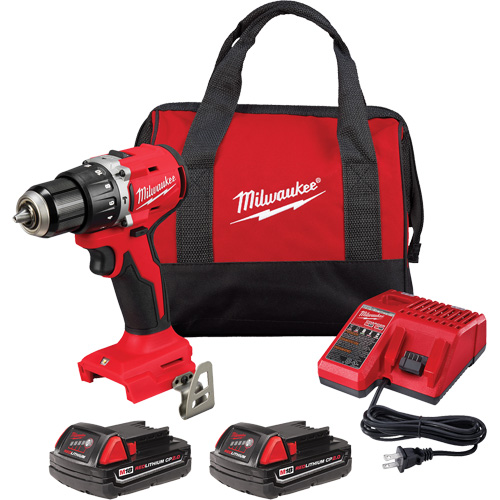 M18 Compact Brushless Hammer Drill/Driver Kit, Lithium-Ion, 18 V, 1/2" Chuck, 550 in-lbs Torque Stor-it Systems