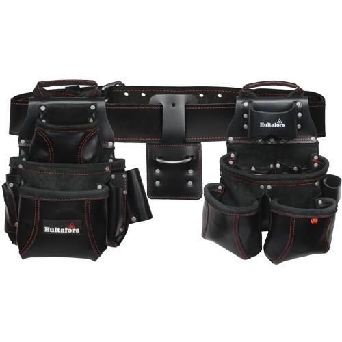 Syst&egrave;me de porte-outils combin&eacute; pour charpentier de 4 morceaux, Cuir, Noir Stor-it Systems