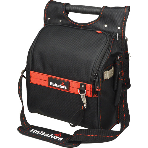Pochette porte-outils pour &eacute;lectricien professionnel &agrave; fermeture &agrave; glissi&egrave;re, Polyester balistique, 19 pochettes, Noir/Rouge Stor-it Systems