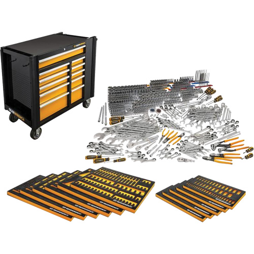 Ensemble d'outils manuels pour maître m&eacute;canicien & poste de travail mobile, 614 morceaux Stor-it Systems