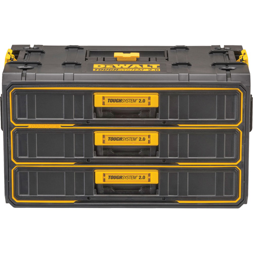 ToughSystem&reg; 2.0 Three-Drawer Unit, 21-4/5" x 12-3/10" x 12-3/5", Black/Yellow Stor-it Systems