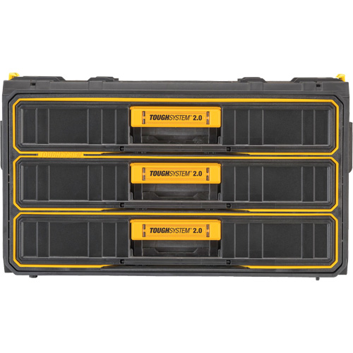 ToughSystem&reg; 2.0 Three-Drawer Unit, 21-4/5" x 12-3/10" x 12-3/5", Black/Yellow Stor-it Systems