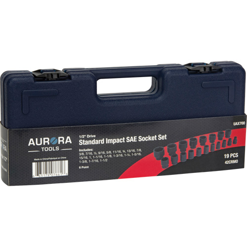 SAE Socket Set, 19 Pcs, Impact, 1/2" Drive Size Stor-it Systems