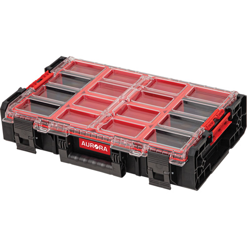 Arx&reg; X-Large Organizer with Short Bins, 23" x 15-1/5" x 5", Black Stor-it Systems