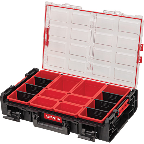 Arx&reg; X-Large Organizer with Short Bins, 23" x 15-1/5" x 5", Black Stor-it Systems