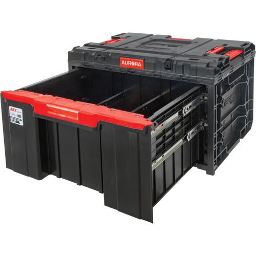 Arx&reg; Single Drawer Toolbox, 11-1/5" W x 18-3/10" D x 9-1/10" H, Black/Red Stor-it Systems