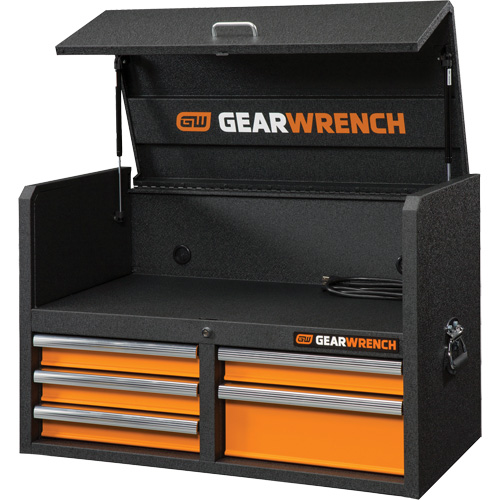 GSX Series Tool Chest, 36" W, 5 Drawers, Black/Orange Stor-it Systems