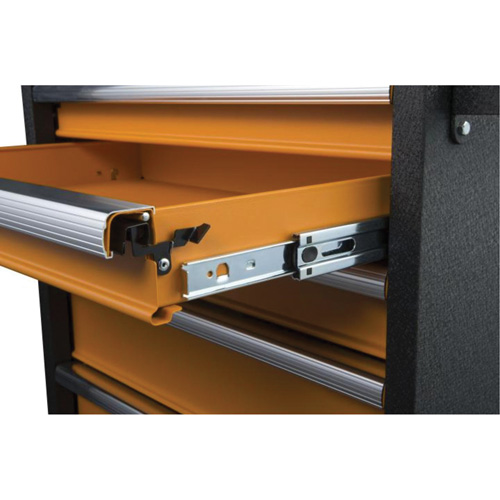 Armoire roulante pour outils s&eacute;rie GSX, 6 tiroirs, 36" la x 18-1/5" p x 37-2/5" h, Noir/Orange Stor-it Systems