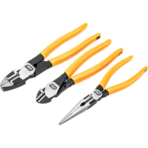 PITBULL Dipped Handle Electrician's Plier Set, 3 Pieces Stor-it Systems