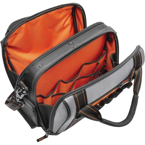 14" Tradesman Closed Top Tool Bag, Polyester, 32 Pockets, Black/Grey Stor-it Systems