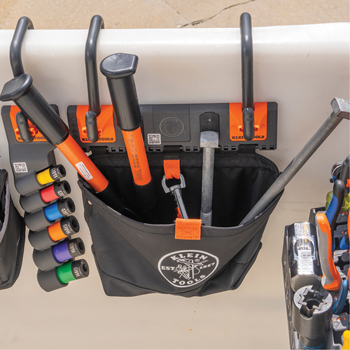 Module de poche pour quincaillerie avec crochet en S Bucket Work Centre, Nylon, 1 pochettes, Noir/Orange Stor-it Systems