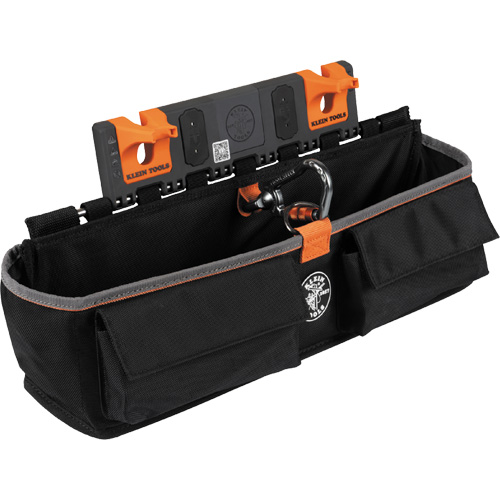 Module pour grande poche avec crochet en S Bucket Work Centre, Nylon, 3 pochettes, Noir/Orange Stor-it Systems