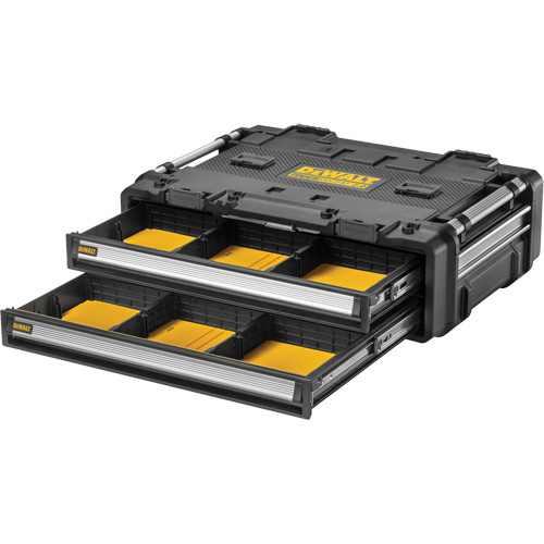 Bloc &agrave; 2 tiroirs TOUGHSYSTEM 2.0 DXL, 30" x 21-13/20" x 10", Noir/Jaune Stor-it Systems