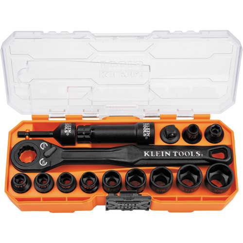 KNECT Essential Pass Through Impact Socket Set, 28 Pcs, Impact, 3/8" Drive Size Stor-it Systems