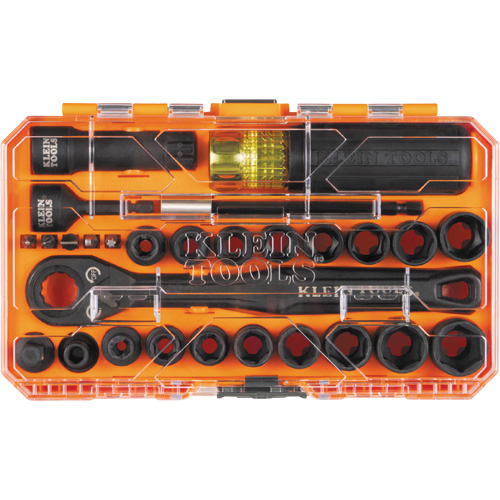KNECT Essential Pass Through Impact Socket Set, 28 Pcs, Impact, 3/8" Drive Size Stor-it Systems