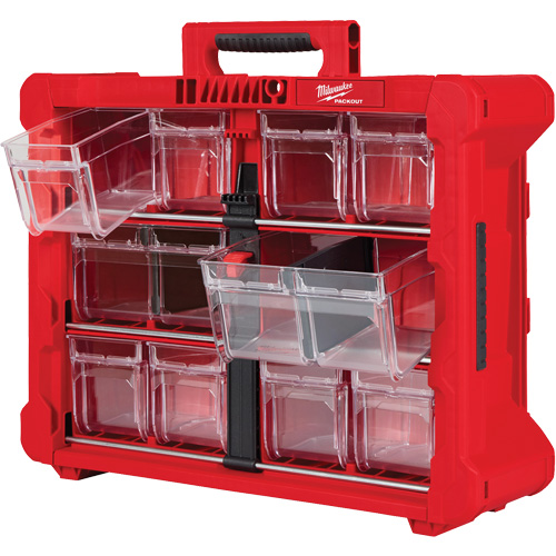 PACKOUT Tilt Bin Organizer, 15-1/5" x 19-7/10" x 6-7/10", Black/Red Stor-it Systems