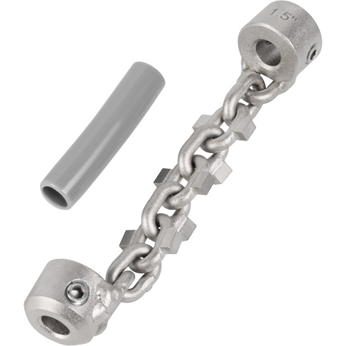 Chaîne de nettoyage de tuyaux de 1-1/4" - 1-1/2" pour c&acirc;ble de serpent &agrave; chaîne de 1/4" Stor-it Systems