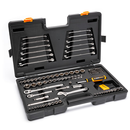 Jeu doutils de qualit&eacute; professionnelle &agrave; 72 dents, 6 pans et &agrave; prise 3/8" et 1/4" Stor-it Systems