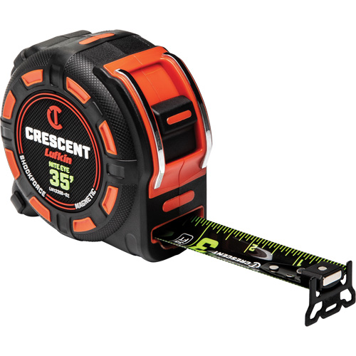 Shockforce NITE EYE Magnetic Tape Measure, 1-1/4" x 35', SAE Graduations Stor-it Systems