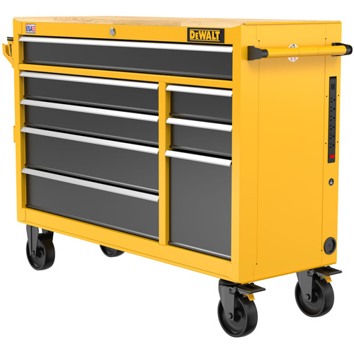 Postes de travail industriel mobile, 8 tiroirs, 52" la x Jaune Stor-it Systems