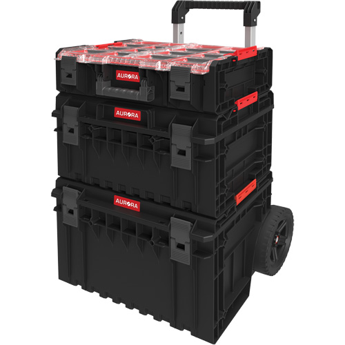 Arx 3-Piece Modular Starter Kit, 23"/25-1/5" x 19"/15-1/5" x 12-3/5"/26"/6-4/5", Black/Red Stor-it Systems