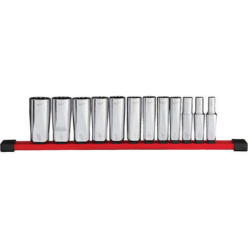 12-Point Deep Well SAE Socket Set, 12 Pcs, 3/8" Drive Size, Deep Stor-it Systems