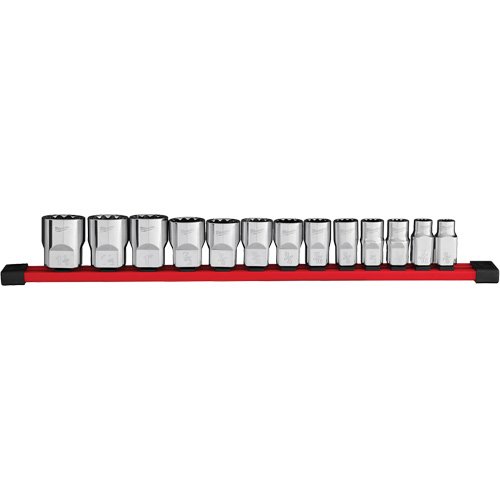 Jeu de douilles SAE &agrave; 12 pans, 13 Mcx, Prise de 1/2" Stor-it Systems