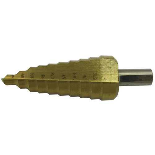 Foret &agrave; 11 &eacute;tages super premi&egrave;re qualit&eacute; JET-KUT, 1/4" - 1-3/8", Incr&eacute;ments de 7/8"/1"/1/4"/1-3/8"/1-1/8"/1-1/4"/13/16"/25/64"/35/64"/11/16"/1-7/32", Acier Stor-it Systems