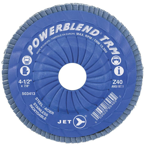Disque &agrave; lamelles ajustables POWERBLEND TRM, 4-1/2" x 7/8", Type 29, Grain Z80, Alumine de zirconium Stor-it Systems
