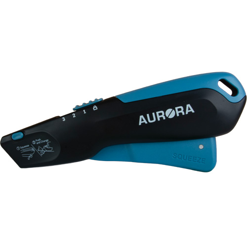 Retractable Safety Knife , Stainless Steel, Heavy-Duty, Plastic/Aluminum Handle Stor-it Systems