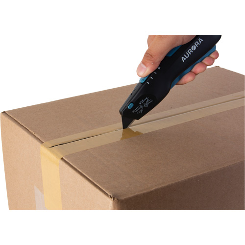 Retractable Safety Knife , Stainless Steel, Heavy-Duty, Plastic/Aluminum Handle Stor-it Systems