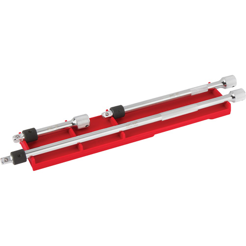 Jeu de rallonges verrouillables, Prise de 1/4", Fini Chrome, 3 M Stor-it Systems