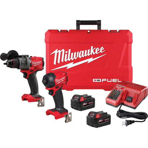 Ensemble &agrave; deux outils perceuse-visseuse &agrave; percussion &agrave; prise 1/2" M18 FUEL et visseuse hydraulique &agrave; prise hexagonale &agrave; prise 1/4" SURGE, Lithium-ion, 18 V Stor-it Systems